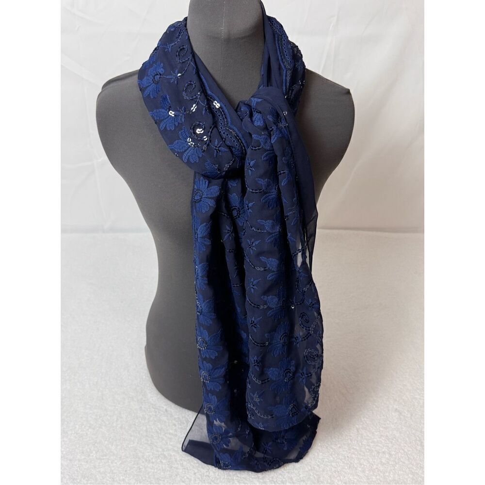 Max Studio Embroidered Scarf/Wrap With Sequins